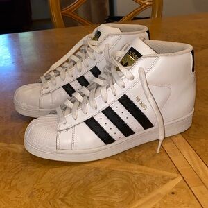 Adidas Pro Model Superstar Mid J Sneakers Size 6.5 Youth / 8 Women’s